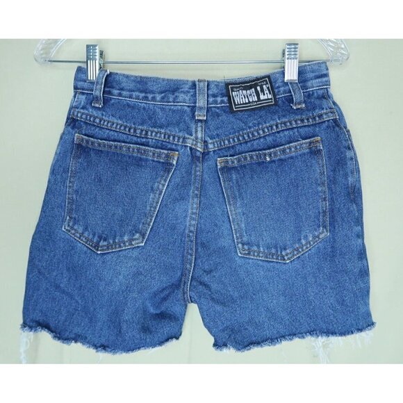 Vintage Watch LA Denim Hipster Bermuda Length Raw Hem Womens Junior Size 9-10 - Picture 4 of 7